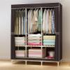 EVXOIJM Solid Wood Folding Wardrobe Doors,Portable Assembly Canvas Effect Wardrobe Solid Color Fabric Clothes Storage Rack view 2
