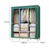 EVXOIJM Solid Wood Folding Wardrobe Doors,Portable Assembly Canvas Effect Wardrobe Solid Color Fabric Clothes Storage Rack view 3