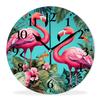 Kyvita Non-Ticking Sweep Movement Wall Clock Battery Operated Analog Wall Clocks Decorative for Bedroom,Office,Living Room-Vivid Flamingo with Flowers(14inch) view 1