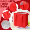 Locmeo 10 Pack Large Insulated Grocery Bags Reusable Shopping Bags with Zippered Top 13 x 12 x 7 Inch Thermal Cooler Totes Bulk with Handles for Hot Cold Food Delivery Refrigerator(Red) view 2