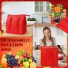 Locmeo 10 Pack Large Insulated Grocery Bags Reusable Shopping Bags with Zippered Top 13 x 12 x 7 Inch Thermal Cooler Totes Bulk with Handles for Hot Cold Food Delivery Refrigerator(Red) view 4