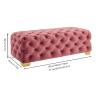 GSOUL End of Bed Bench Bedroom Ottoman Entryway Bench Rustic Fabric Upholstered Bedroom Bench Seat Button Tufted Ottoman Footrest Stool Ottoman Foot Rest Couch Long Bench(Gray,80 * 45 * 40cm) view 3
