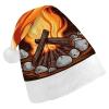 GFLFMXZW Bonfire Christmas Hats for Adults Plush Santa Hat Holiday Unisex Xmas Hat for New Year Party Headwear view 1