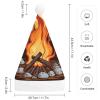 GFLFMXZW Bonfire Christmas Hats for Adults Plush Santa Hat Holiday Unisex Xmas Hat for New Year Party Headwear view 2