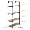 ACNAO Industrial Pipe Shelf, Wall Mounted Metal Floating Shelves, 4 Tiers Wall Shelf Unit Bookshelf Hanging Wall Shelves for Living Room, Bathroom, Kitchen Bar, Office (24 * 9.8 * 43.2 inch) view 3