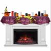 ZFUNCING Halloween Scary Castle Tree Branch Mantel Scarf Fireplace Top Runner,Mantel Scarves Cover Table Runners for Home Daily Use Holiday Party Decor 90x17in,Yellow Full Moon Purple Black view 1