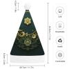 GFLFMXZW Ramadan on Green Wallpaper Christmas Hats for Adults Plush Santa Hat Holiday Unisex Xmas Hat for New Year Party Headwear view 2