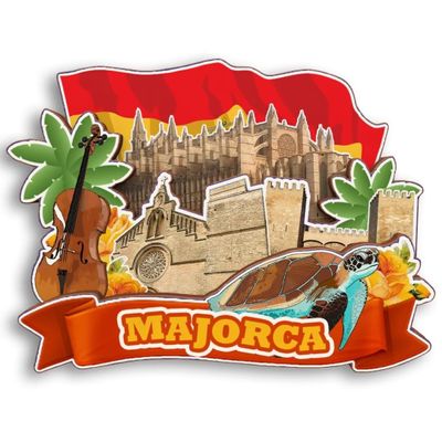 Majorca Spain 3D Fridge Magnet Wooden City Travel Souvenir Refrigerator Stickers Home Kitchen whiteboard Decor