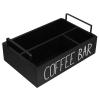 Cabilock 1pc Wooden Multi-compartment Storage Box for Tea and Coffee Organizing Stylish Desktop Holder for Sugar Packets and Tea Bags for Home Office Use view 1