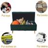 LYNEFOIN Bedroom Shoe Stool, Storage Velvet Shoe Stool with 4 Metal Legs Upholstered Footstool Bedroom Living Room Hallway Storage Bench, for Entryway Hallway Living Room Bedroom (Color : L view 3