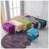 LYNEFOIN Bedroom Shoe Stool, Storage Velvet Shoe Stool with 4 Metal Legs Upholstered Footstool Bedroom Living Room Hallway Storage Bench, for Entryway Hallway Living Room Bedroom (Color : L view 4