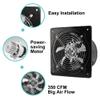 MEKOTRIN 6 Inch Exhaust Fan, Kitchen Exhaust Fan With Switch 60Hz 7 Blades Iron, 350 CFM Window Exhaust Fan, Small Wall Mounted Ventilation Fan for Attic, Greenhouse, Bathroom, Basement(Black, 40W) view 3