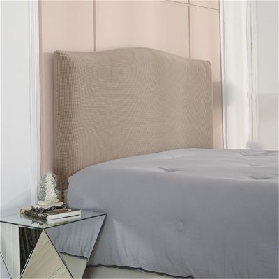 YUEYUZ Stretch Bed Headboard Slipcover, Headboard Covers for King/Double Bed, Dust Proof Bed Head Protector Cover for Bedroom Decor, Washable(Khaki,Cal king/220cm/87in)