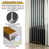 Wood Wall Divider for Room Separation Ceiling To Floor, 6 8 10-Pack Black Wooden Slats Screen Partition Post for Studio/Apartments/Teahouse/Stairway Entrance, with Adjustable Foot(10-Pack,85cm/33.4in/ view 3