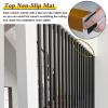 Wood Wall Divider for Room Separation Ceiling To Floor, 6 8 10-Pack Black Wooden Slats Screen Partition Post for Studio/Apartments/Teahouse/Stairway Entrance, with Adjustable Foot(10-Pack,85cm/33.4in/ view 4