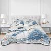 Quilts Twin XL Size Christmas Coastal Soft Comforter Bedding Set for Bed, Blue Snowman Coral Starfish Snowflake Lightweight Quilte Bedspread with Pillow Cover(2 Pieces) for All Season, 68x98 Inch view 3