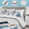 Quilts Twin XL Size Christmas Coastal Soft Comforter Bedding Set for Bed, Blue Snowman Coral Starfish Snowflake Lightweight Quilte Bedspread with Pillow Cover(2 Pieces) for All Season, 68x98 Inch view 4