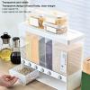 Sunicon 10L Rice Dispenser with Cup, Wall Mounted 6 Grid Dry Food Dispenser Rice Bucket Grains Storage Container Cereal Dispenser for Home Kitchen view 4