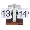 Retro Mechanical Flip Clock, 24 Hours Stainless Steel Desk Clock with Large Numbers, Retro Wood, Digital Flip Down Clock for Living Room, Study, Office, Easy to Read (White) view 1