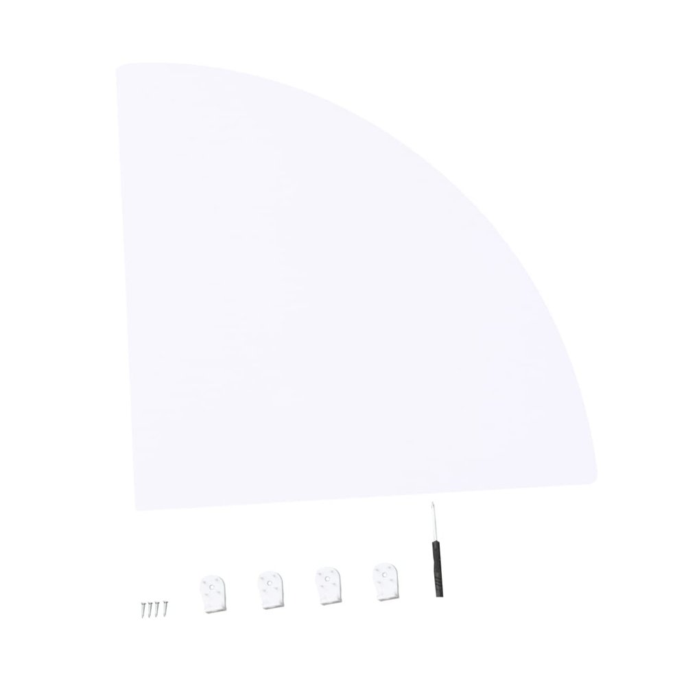 GRIRIW White Floating Shelf Wall Corner Shelf Storage Rack Triangle Fan Shape Wall-Mounted Storage Holder for Home Decor