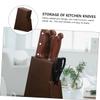 FONDOTIN Imitation Wood Grain Cutter Rack Kitchen Knife Storage Organizer with Divided Slots for Scissors and Cutting Tools Stable Base Design for Home Use view 3
