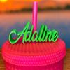 Customized Cursive Straw Toppers, Compatible with Most Tumblers, High Quality Textured Plastic (Beige) view 3