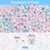 uxcell 800Pcs Faux Pearl for Crafting, 3-8mm No Hole ABS Round Pearls for Vase Fillers, Jewelry Making, Vase Filler, Cosmetic Boxes, DIY Parts, Table Scatter, Home Decor, White/Pink/Blue view 2