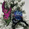 Alaska Christmas Ornaments, State of Alaska and Alaska Fireweed Ornaments, 2 Piece Alaska Christmas Ornament Set view 2