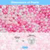 uxcell 800Pcs Faux Pearl for Crafting, 3-8mm No Hole ABS Round Pearls for Vase Fillers, Jewelry Making, Vase Filler, Cosmetic Boxes, DIY Parts, Home Decoration, Rose Red view 2