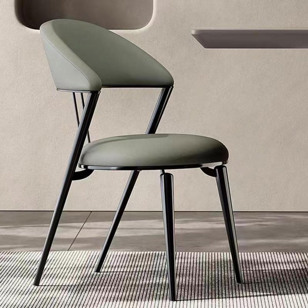 Off White Dining Chair Set of 4 High Back Upholstered Kitchen Chairs with Metal Legs and Non-Slip Feet Leather Dining Room Chairs for Dining Room Living Room Lounge Dining Room