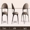 Off White Dining Chair Set of 4 High Back Upholstered Kitchen Chairs with Metal Legs and Non-Slip Feet Leather Dining Room Chairs for Dining Room Living Room Lounge Dining Room view 4