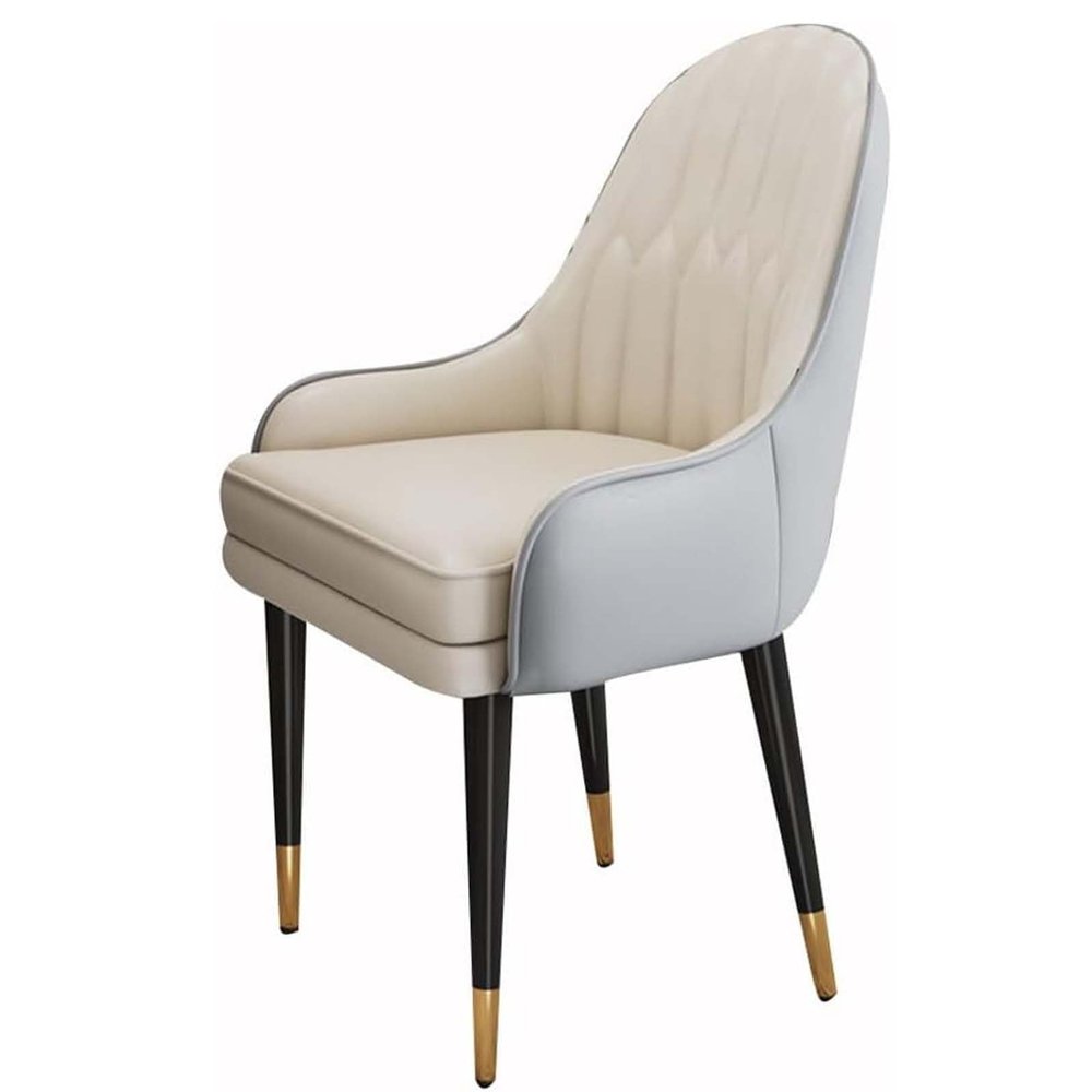 Dining Chairs Set of 4,Modern Kitchen Dining Room Chairs,Upholstered Dining Accent Side Chairs in Faux Leather Cushion Seat and Sturdy Metal Legs