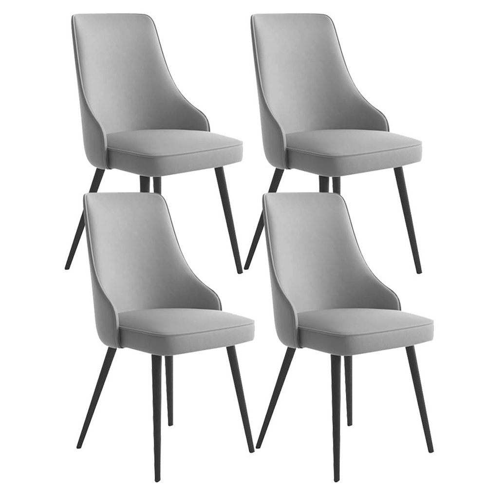 Set of 4 Water Proof PU Leather Dining Chairs with Metal Legs Kitchen Dining Room Furniture Chairs Living Room Side Chairs Kitchen Living Room Lounge Counter Chairs