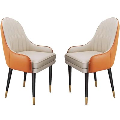 Dining Chairs Set of 4,Modern Kitchen Dining Room Chairs,Upholstered Dining Accent Side Chairs in Faux Leather Cushion Seat and Sturdy Metal Legs