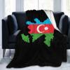 Azerbaijan Terrain Map Throw Blanket 50"x40" Soft Cozy Blanket for Bed Sofa Couch Camping and Travel view 1