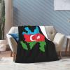 Azerbaijan Terrain Map Throw Blanket 50"x40" Soft Cozy Blanket for Bed Sofa Couch Camping and Travel view 3