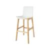 LINKIO Breakfast Bar Stools, Bar Chairs, Bar Stools(A), Taupe Top, Black Frame, Classic Style, Square-shaped Cushion, Wood Seat, Metal Frame, Kitchen, Bar, Cafe, Office view 1
