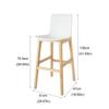LINKIO Breakfast Bar Stools, Bar Chairs, Bar Stools(A), Taupe Top, Black Frame, Classic Style, Square-shaped Cushion, Wood Seat, Metal Frame, Kitchen, Bar, Cafe, Office view 2