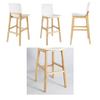 LINKIO Breakfast Bar Stools, Bar Chairs, Bar Stools(A), Taupe Top, Black Frame, Classic Style, Square-shaped Cushion, Wood Seat, Metal Frame, Kitchen, Bar, Cafe, Office view 3