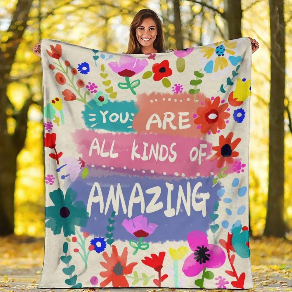 Yiyeqiu Flower Throw Blanket, Soft Fleece, 60*80 inch, Multicolor, Floral Casual Cozy