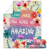 Yiyeqiu Flower Throw Blanket, Soft Fleece, 60*80 inch, Multicolor, Floral Casual Cozy view 4