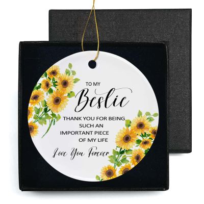 Bestie Ornament for Women Friendship to My Bestie Best Friend Birthday, Thank You for Being Such an Important Piece of My Life