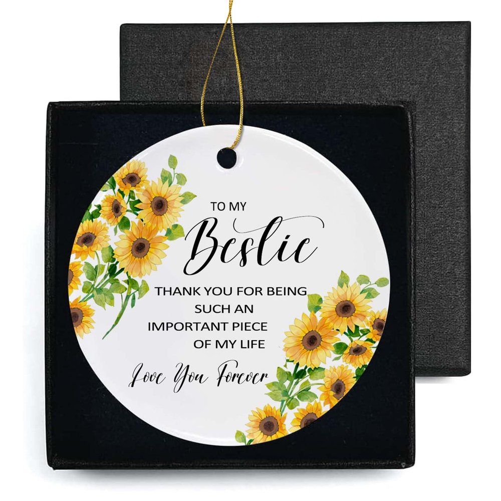 Bestie Ornament for Women Friendship to My Bestie Best Friend Birthday, Thank You for Being Such an Important Piece of My Life