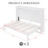 Firscook Full Size Murphy Bed Wall Bed,Solid Wood Muti-Functional Cube Cabinet Bed,Full Murphy Bed, Space-Saving for Multipurpose Guest Room Bedroom or Home Office,White view 3