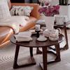 ZNKJYSZQ Round Coffee Table Set of 2, Solid Wood Coffee Table Farmhouse Rustic End Table, Side Tea Table Wood Look Accent Furniture for Living Room, Sturdy and Easy Assembly(Brown) view 3