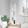 YHUBHSIS White Freestanding Display Storage Shelves Tall Bookcase 5 Tier Media Tower Rack CD DVD Slim Storage Cabinet, Compact Corner Bookcase, Easy to Match for Living Room, Office, Study, Bedroom view 1