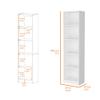 YHUBHSIS White Freestanding Display Storage Shelves Tall Bookcase 5 Tier Media Tower Rack CD DVD Slim Storage Cabinet, Compact Corner Bookcase, Easy to Match for Living Room, Office, Study, Bedroom view 2