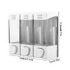Hand, Wall, Liquid Lotion Shampoo Dispensers, Press Type 3 Chambers 1050ml with ABS Material for Home Bathroom view 2