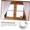 FONDOTIN 1set Stainless Steel Wardrobe Closet Rod Brackets Heavy Duty Clothes Pole Holders Screws Easy to Install Closet Rod Seats for Hanging Towels and Clothing view 3