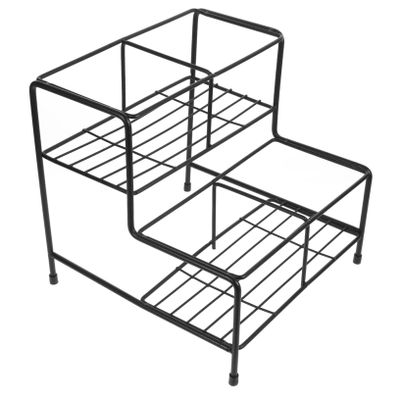 Black Iron Syrup Bottle Rack Organizer, Heavy Duty Seasoning Holder